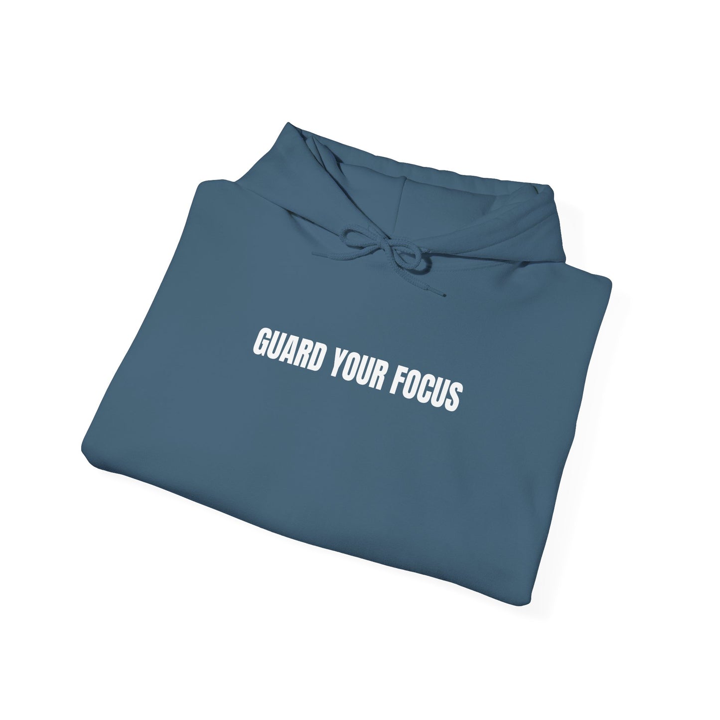 Guard Your Focus Cozy Hoodie in Indigo Blue - Fabric detail showing soft fleece texture of sensory-friendly apparel