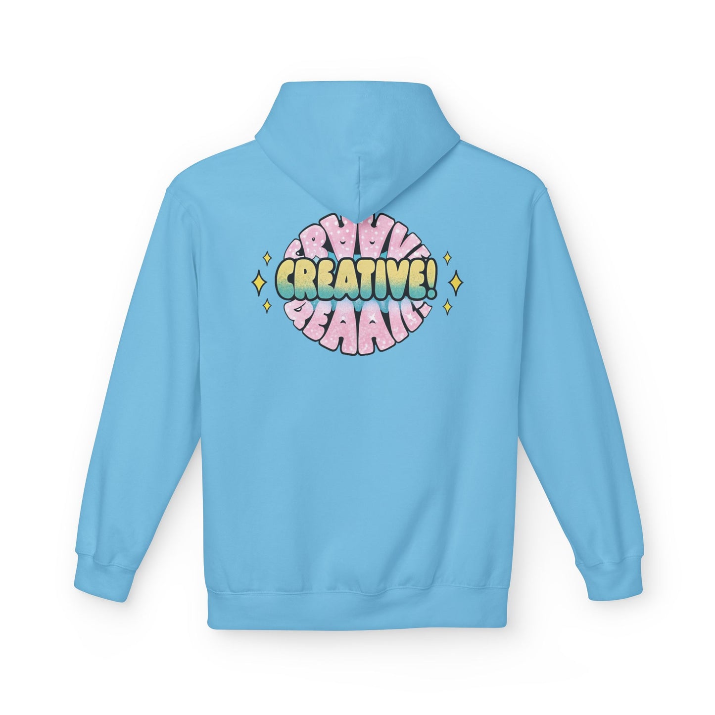 Creative Soft Fleece Hoodie - Back view of comfortable unisex apparel