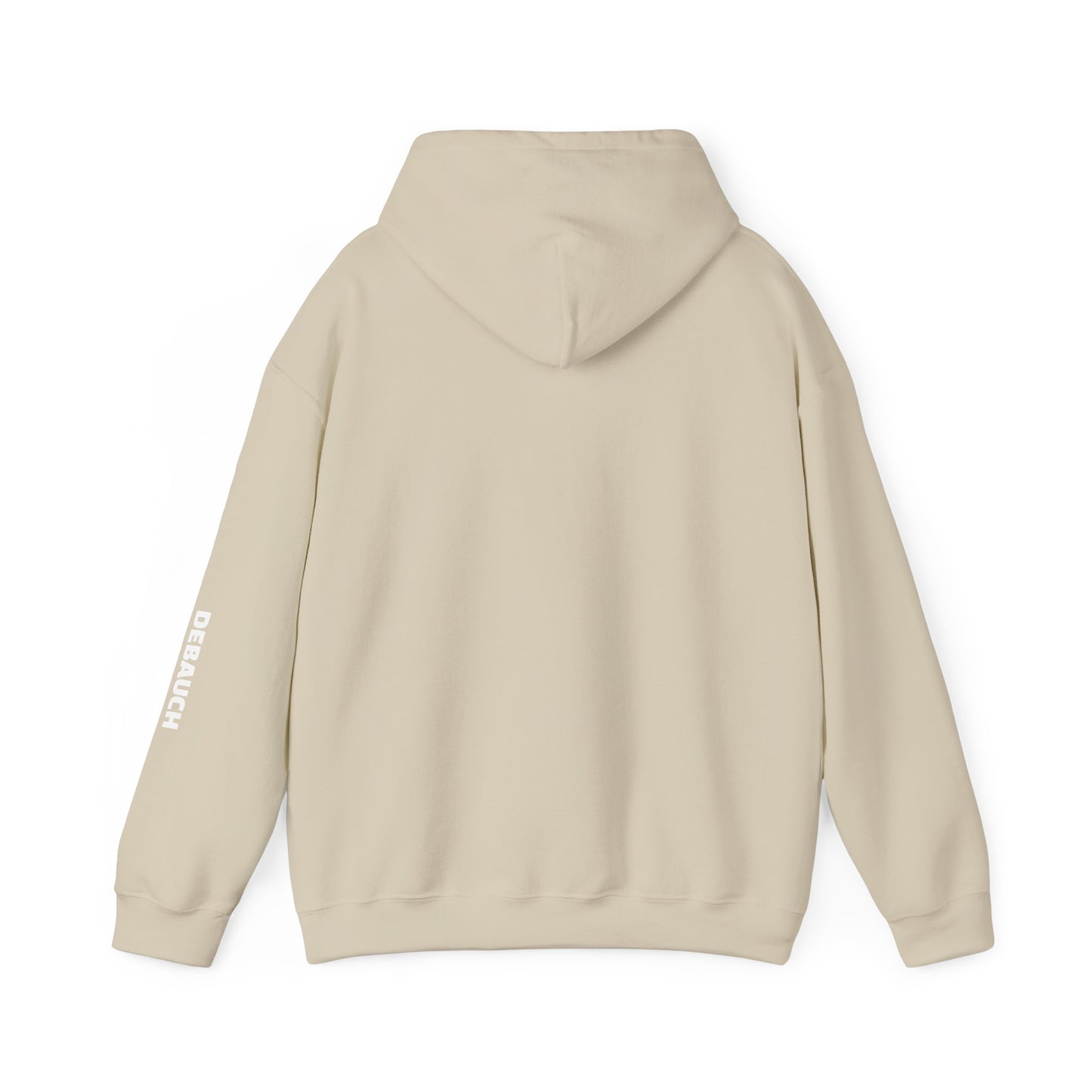 Guard Your Focus Cozy Hoodie in Sand - Back view of comfortable unisex ADHD awareness apparel