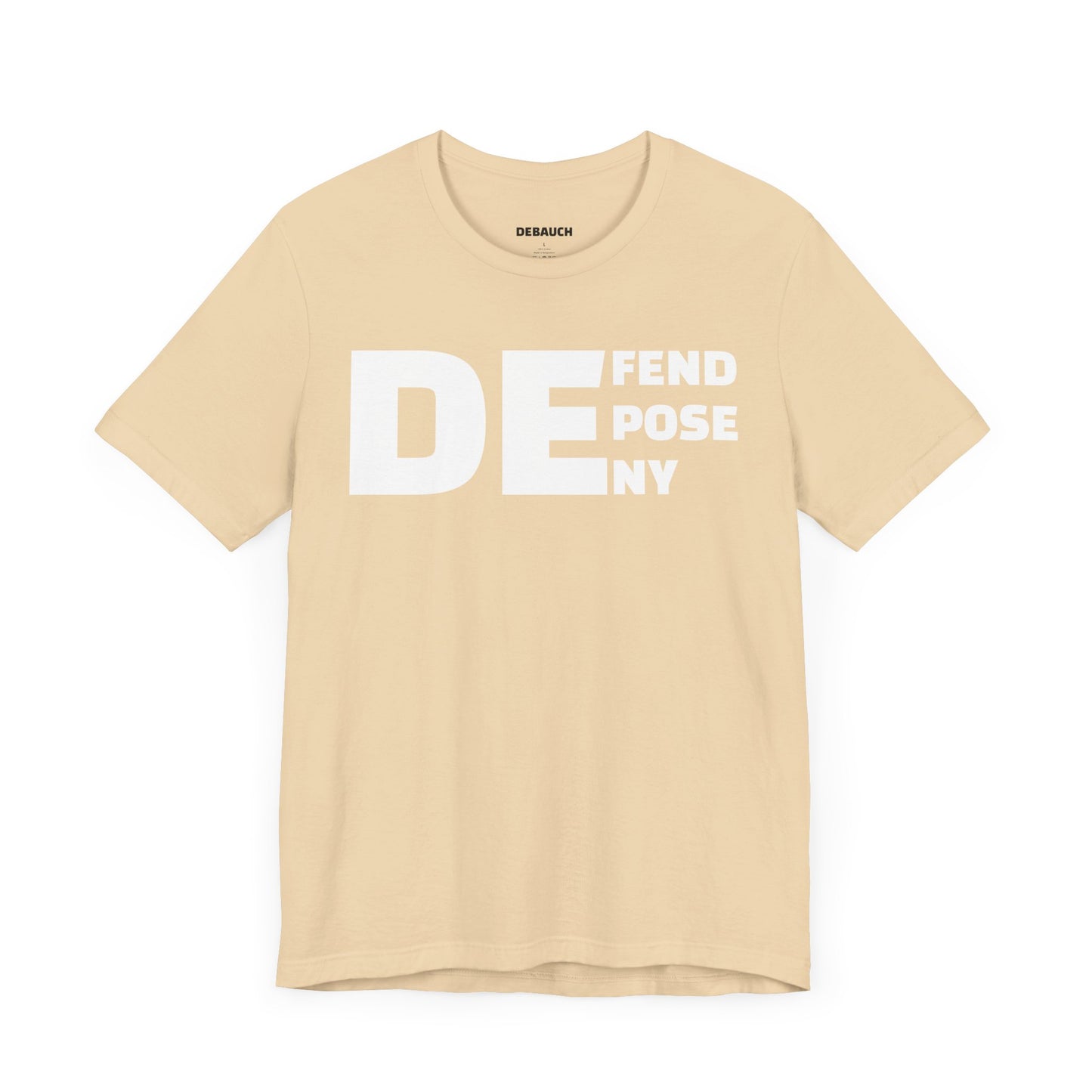 Defend, Depose, Deny TShirt Natural/Heather by Debauch