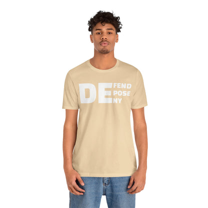 Defend, Depose, Deny TShirt Natural/Heather by Debauch