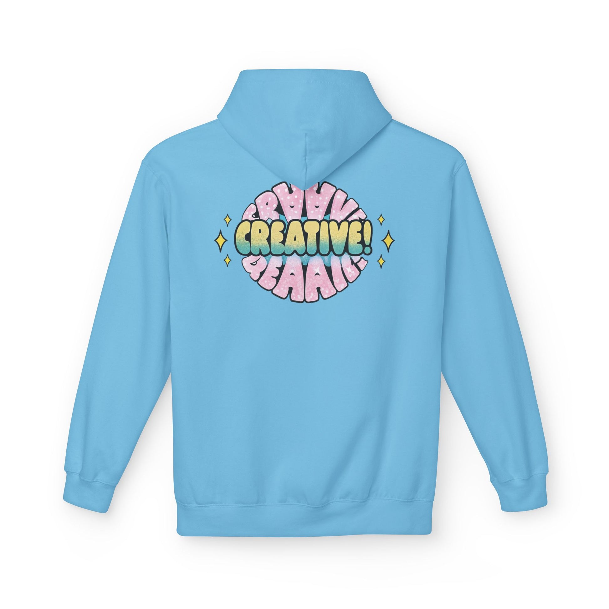 Creative Soft Fleece Hoodie - Back view of comfortable unisex apparel