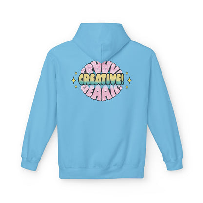 Creative Soft Fleece Hoodie - Back view of comfortable unisex apparel