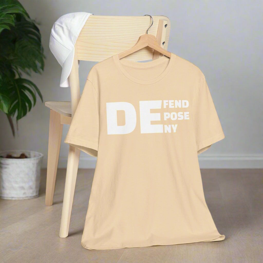 Defend, Depose, Deny TShirt Natural/Heather by Debauch