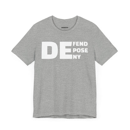 Defend, Depose, Deny TShirt Natural/Heather by Debauch