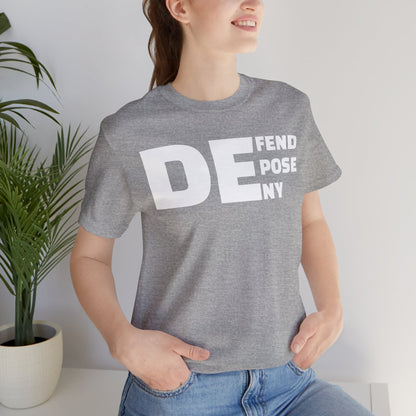 Defend, Depose, Deny TShirt Natural/Heather by Debauch