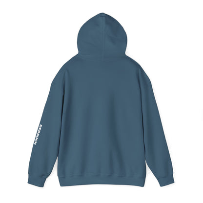 Inattentive Cozy Hoodie in Indigo Blue - Close-up detail of comfortable sensory-friendly hoodie