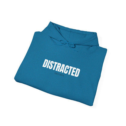 Distracted Cozy Hoodie in Light Pink - Side view of comfortable unisex ADHD awareness hoodie