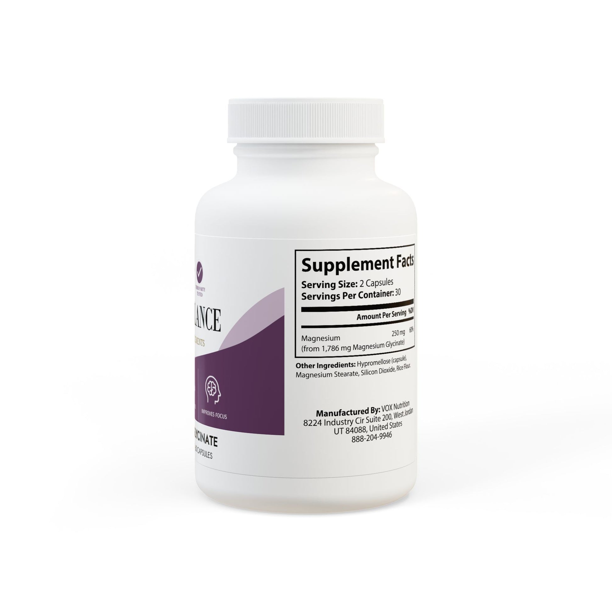 Dietary-supplement-magnesium-glycinate-60-capsules-premium-supplements-side-view-2