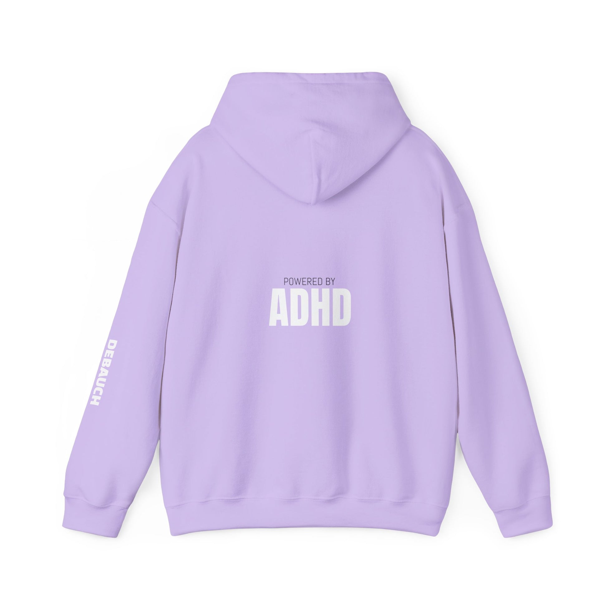 Distracted Cozy Hoodie in Safety Pink/Orchid Purple - Close-up detail of comfortable sensory-friendly hoodie