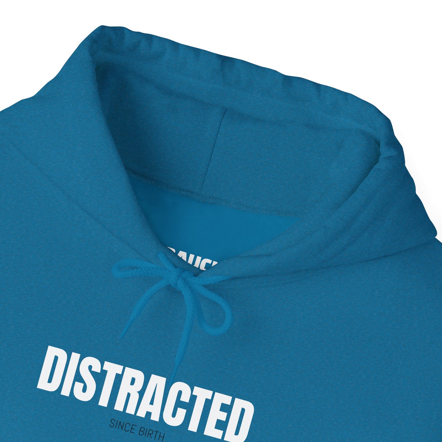 Distracted Cozy Hoodie in Light Pink - Tear-away label detail on sensory-friendly soft fleece hoodie