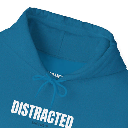 Distracted Cozy Hoodie in Light Pink - Tear-away label detail on sensory-friendly soft fleece hoodie